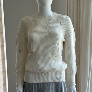 IRO Distressed Ivory Sweater Size XS
